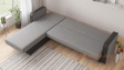 Ъглов диван Макси универсален сив с черна кожа - изглед 4