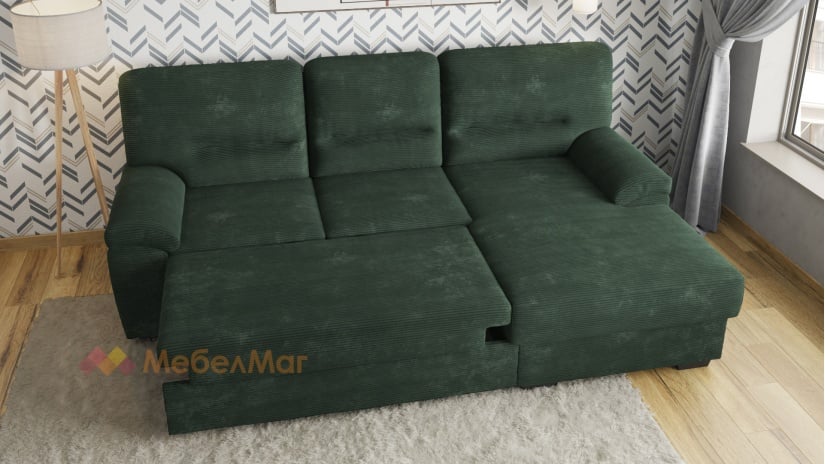 Ъглов диван Миранда с посока зелен - изглед 3