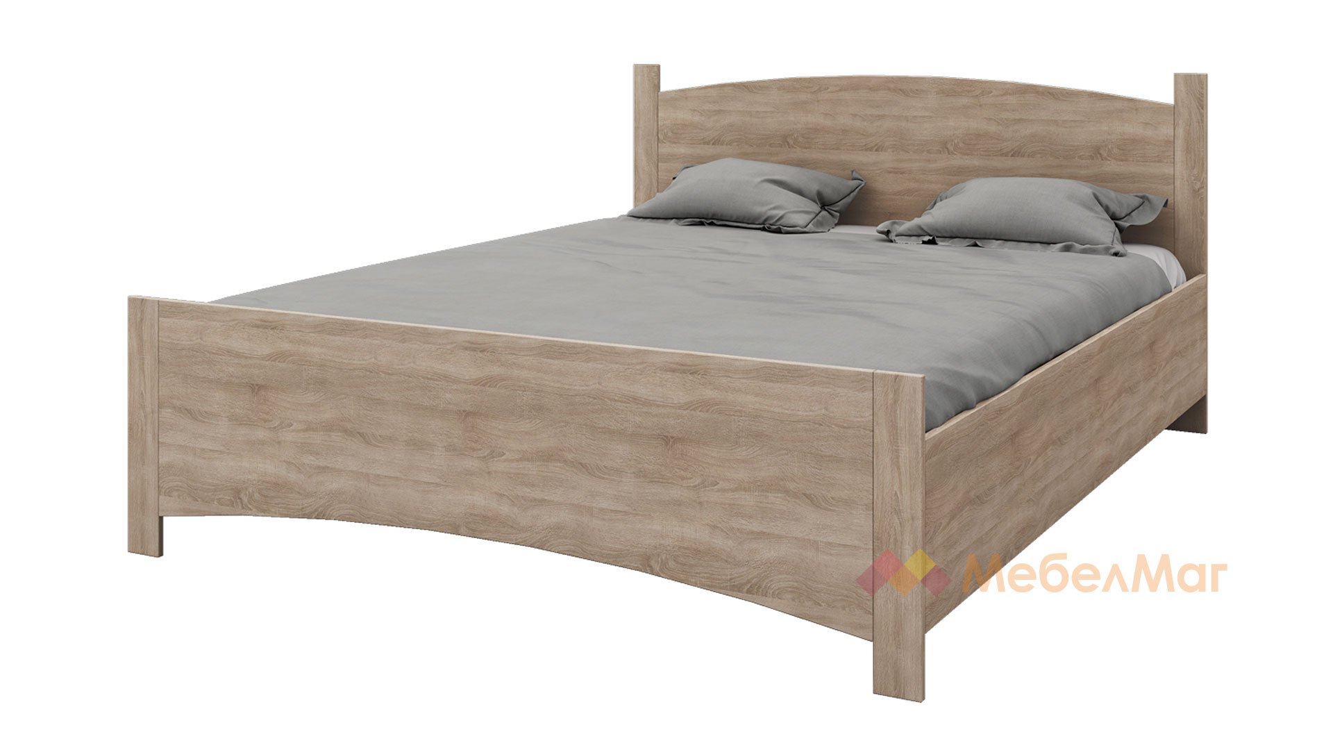 Легло Одеса тъмна сонома с включен матрак Бонел 160/200 - общ изглед