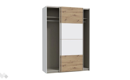 mebelmag-garderob-s-plyzgashti-vrati-haili-150-dyb-artisan-s-byalo-otstrani-otvoren-2.jpg