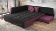 Ъглов диван Сохо с посока черно с лилаво - изглед 4