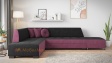 Ъглов диван Сохо с посока черно с лилаво - изглед 2