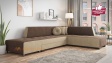Ъглов диван Сохо с посока кафяв с бежово - изглед 1