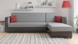 Ъглов диван Макси универсален сив с черна кожа - изглед 2