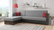 Ъглов диван Макси универсален сив с черна кожа - изглед 3