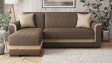 Ъглов диван Нютън универсален кафяв с бежово - изглед 1