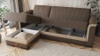 Ъглов диван Нютън универсален кафяв с бежово - изглед 5