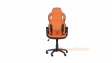 Офис стол Кармен 7510 черно с оранжево - изглед 1