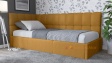 Тапицирано легло 90/200 Борко с включен матрак Бонел 90/200 горчица - изглед 1