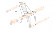 Трапезен стол Кара сив с бяло - изглед 4