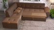 Ъглов диван Астра с посока кафяв със светло кафяво - изглед 3