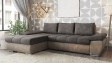 Ъглов диван Савона с посока кафяв със светло кафяво - изглед 1