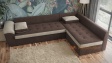 Ъглов диван Анкона с посока кафяв с бежово - изглед 4
