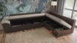 Ъглов диван Анкона с посока кафяв с бежово - изглед 3