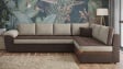 Ъглов диван Анкона с посока кафяв с бежово - изглед 1