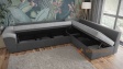 Ъглов диван Анкона с посока тъмно сив със силвър - изглед 3