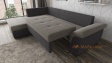 Ъглов диван Астерикс с посока графит със сиво - изглед 4