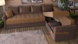 Ъглов диван Бени с посока кафяв със светло кафяво - изглед 2