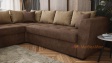 Ъглов диван Бирмингам с посока кафяв с бежово - изглед 3