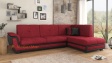 Ъглов диван Далас с посока бордо с черна кожа - изглед 2