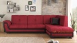 Ъглов диван Далас с посока бордо с черна кожа - изглед 1