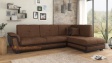Ъглов диван Далас с посока кафяв с венге кожа - изглед 2