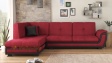 Ъглов диван Далас с посока бордо с черна кожа - изглед 1