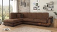 Ъглов диван Далас с посока кафяв с венге кожа - изглед 2