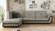 Ъглов диван Далас с посока сив с черна кожа - изглед 1