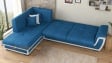 Ъглов диван Далас с посока син с бяла кожа - изглед 4