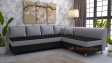 Ъглов диван Дивна с посока черен със сиво - изглед 1