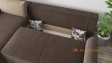 Ъглов диван Фиджи с посока тъмно кафяв с бежово - изглед 3