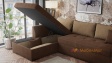 Ъглов диван Кристина с посока кафяв с бежово - изглед 4