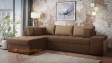 Ъглов диван Кристина с посока кафяв с бежово - изглед 1