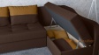 Ъглов диван Масина с посока кафяв с горчица - изглед 4