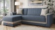 Ъглов диван Нютън универсален нейви със светло сиво - изглед 3