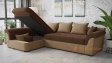 Ъглов диван Памела с посока кафяв с бежово - изглед 3