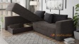 Ъглов диван Порто с посока сив с тъмно сиви възглавници - изглед 4