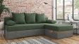 Ъглов диван Силви универсален зелен със сиво - изглед 1