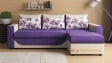 Ъглов диван Тея универсален лилав с бежова кожа - изглед 1