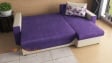 Ъглов диван Тея универсален лилав с бежова кожа - изглед 5