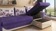 Ъглов диван Тея универсален лилав с бежова кожа - изглед 4