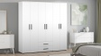 Гардероб Бланко шесткрилни бяло гладко - изглед 1