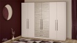 Гардероб Керина шесткрилни памучно бежов с травертин - изглед 1 - МебелМаг Гардероб Керина шесткрилни памучно бежов с травертин - изглед 1
