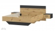 Спалня с нощни шкафчета 160/200 Мониса с включен матрак Sleep Nuvia 160/200 дъб артисан с черно - изглед 2