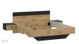 Спалня с нощни шкафчета 160/200 Мониса с включен матрак Sleep Nuvia 160/200 дъб артисан с черно - изглед 4