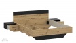 Спалня с нощни шкафчета 160/200 Мониса с включен матрак Sleep Nuvia 160/200 дъб артисан с черно - изглед 5