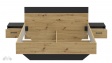 Спалня с нощни шкафчета 160/200 Мониса с включен матрак Sleep Nuvia 160/200 дъб артисан с черно - изглед 6