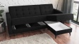 Ъглов диван Амалия универсален ъгъл черен - изглед 5