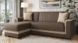 Ъглов диван Нютън универсален ъгъл кафяв с бежово - изглед 2